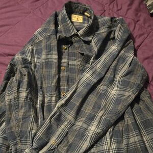 RedHead Blue and Gray Plaid Casual Button Down Shirt